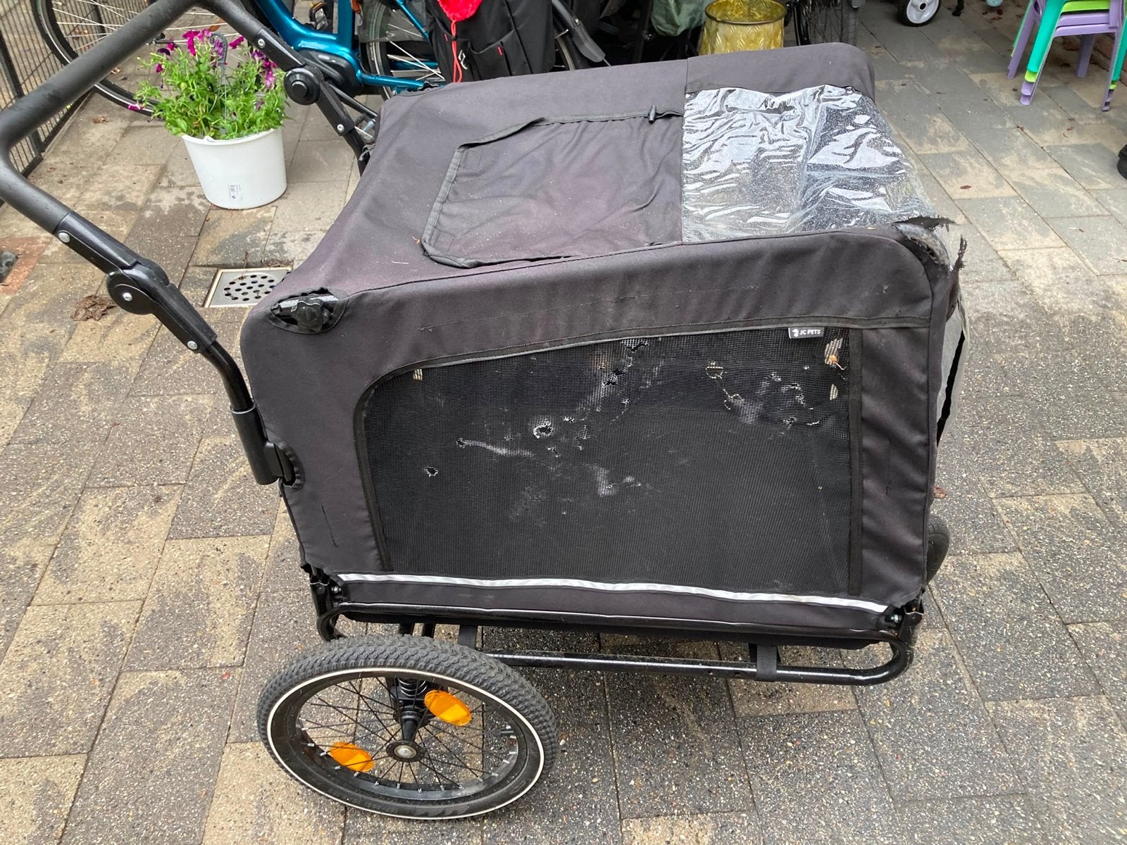 Honden fietskar tot 45 kg, Fietsen en Brommers, Fietsaccessoires | Aanhangers en Karren, Ophalen, Zo goed als nieuw, Hondenkar