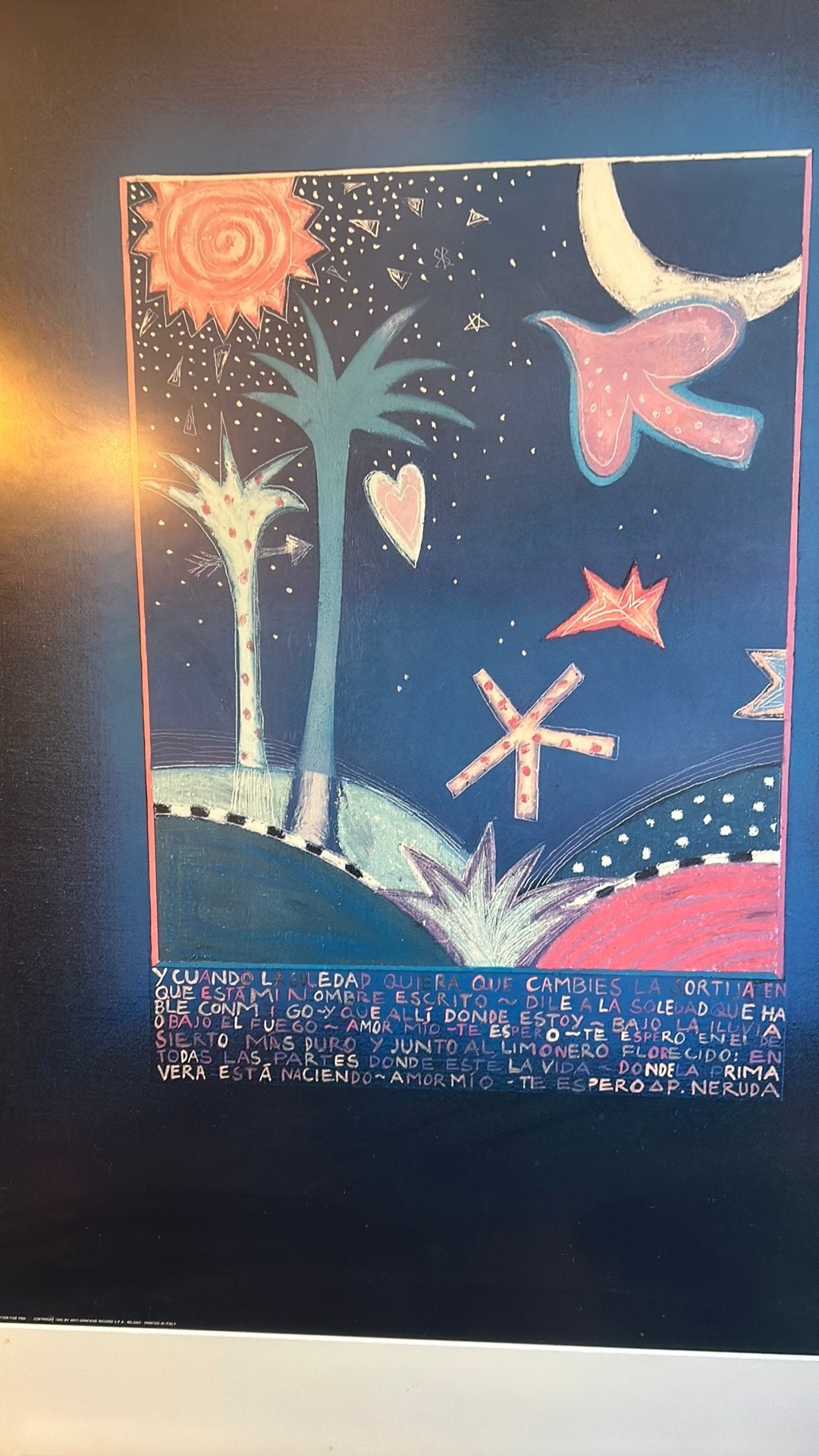 Pablo Neruda poster in wissellijst, Ophalen of Verzenden