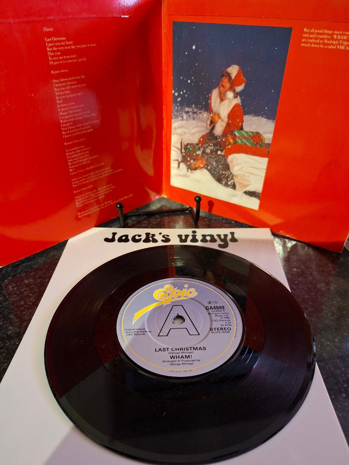 Wham! - Last Christmas 7 inch vinyl single 1984, 7 inch, Ophalen of Verzenden, Zo goed als nieuw, Beschermende buitenhoes