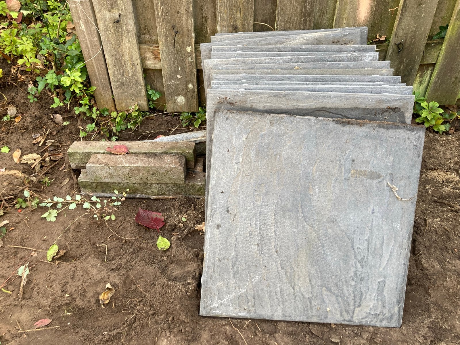 Gebruikte terrastegels beton natuursteenlook van 60x60, Ophalen, Gebruikt, 5 tot 10 m², Natuursteen