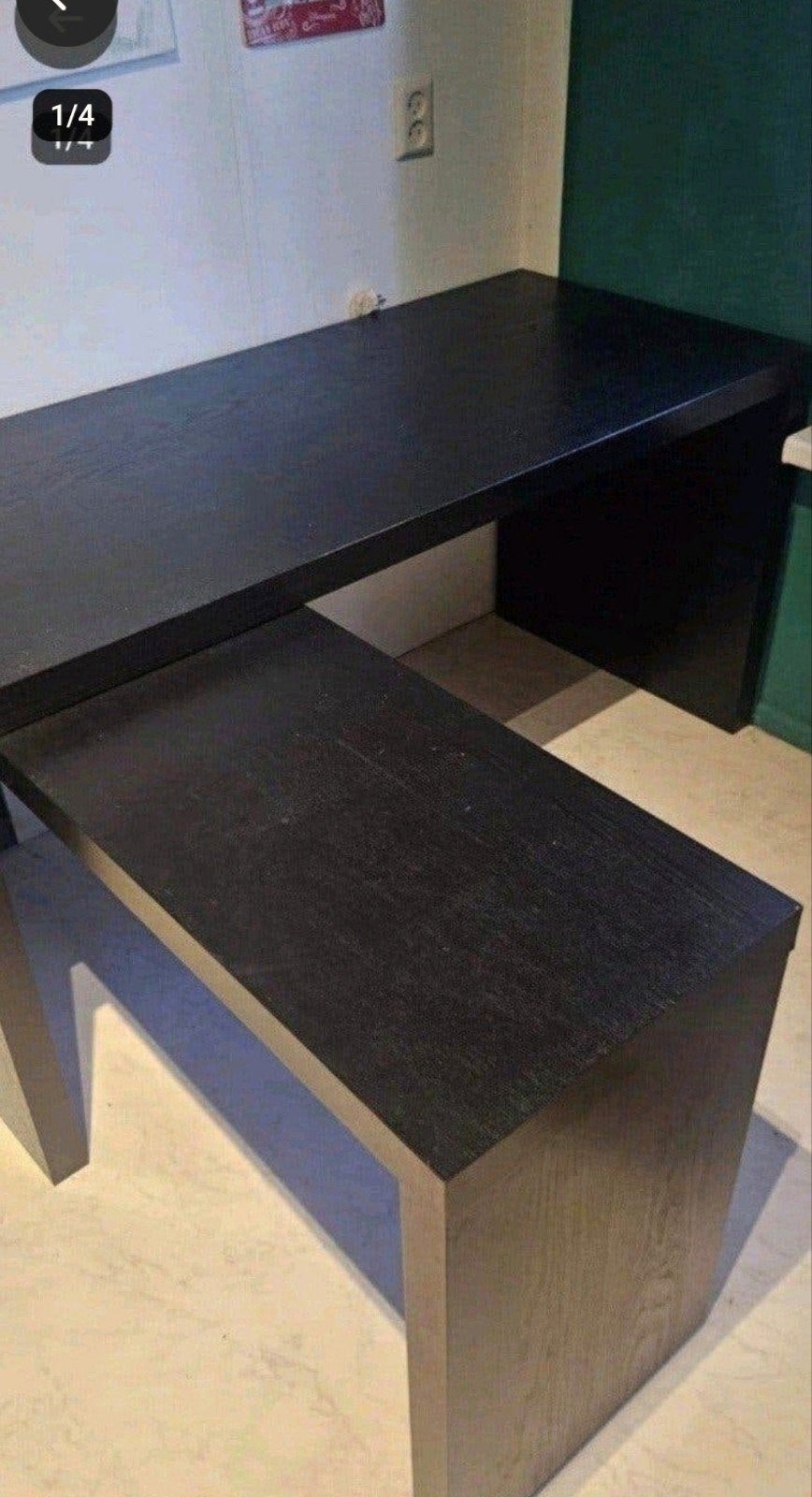 IKEA Bureau Zwart met Uitschuifbaar Zijpaneel, Ophalen, Zo goed als nieuw, IKEA, 151 cm