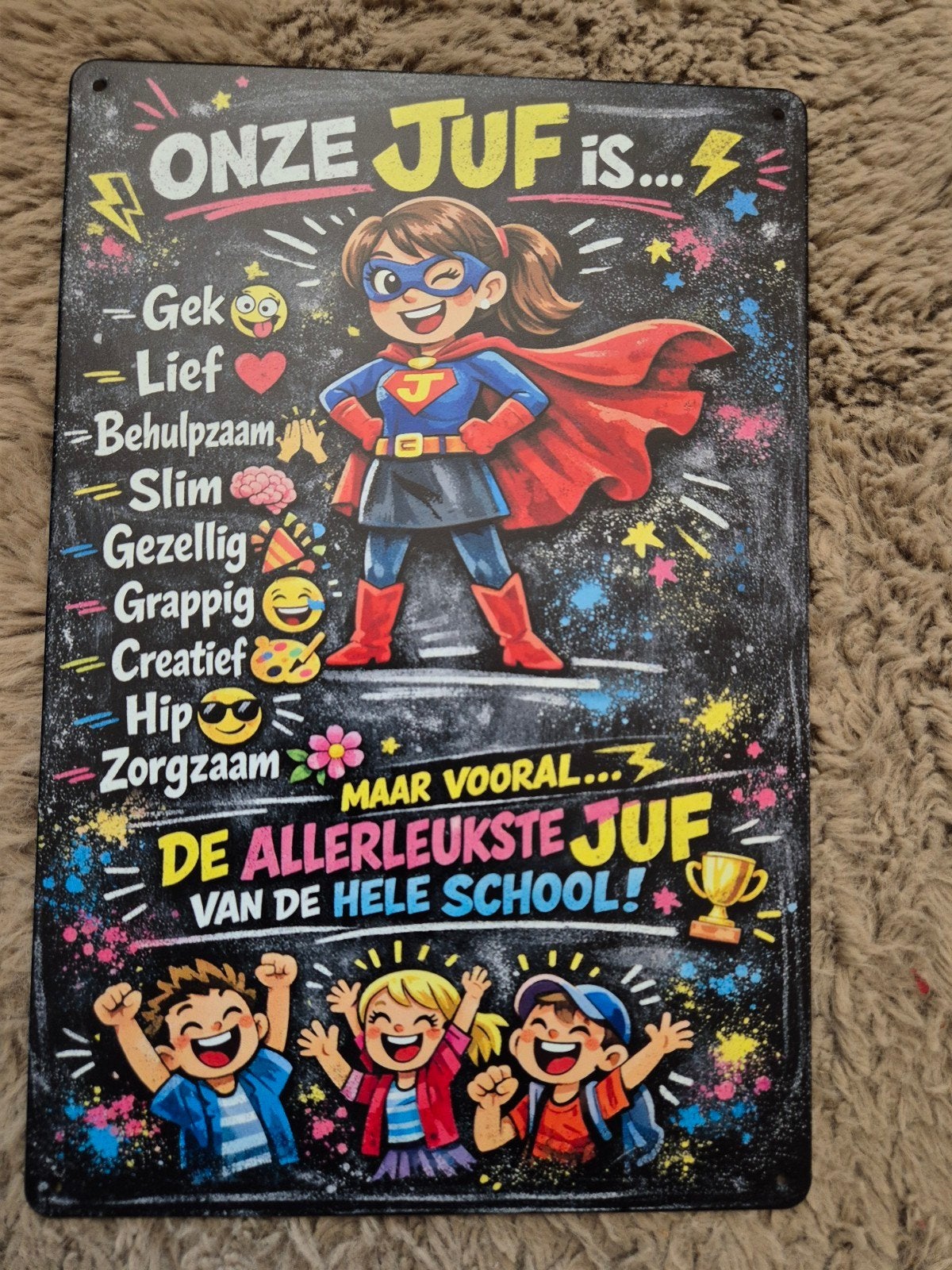 Cadeau voor de juf reclamebord, Ophalen of Verzenden, Nieuw, Reclamebord