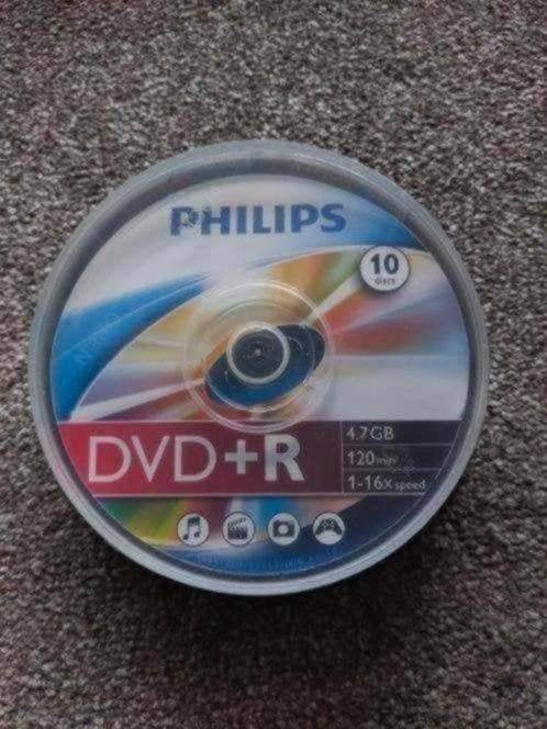 Philips DVD+R, 10 stuks in cakebox, nieuwe, Ophalen of Verzenden, Nieuw, Dvd