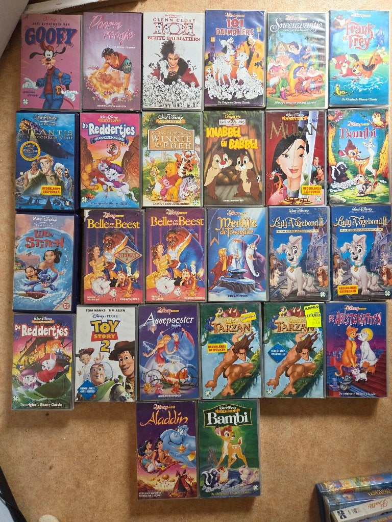 Grote Disney Classics VHS Verzameling, Gebruikt, Alle leeftijden, Kinderfilm, VHS