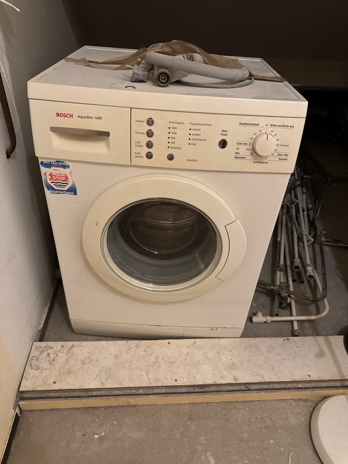 Bosch AquaStar 1400 Wasmachine - Betrouwbaar en Efficiënt, Ophalen, Gebruikt, Voorlader, 85 tot 90 cm