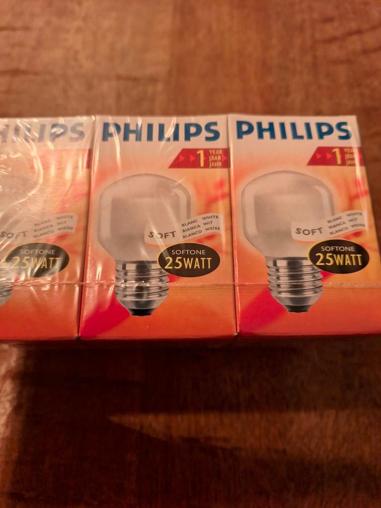 Philips softone gloeilampen ea, Bolletje, kogeltje e27 & e14, Minder dan 30 watt, Softone - e27 en e14, Nieuw, Soft of Flame