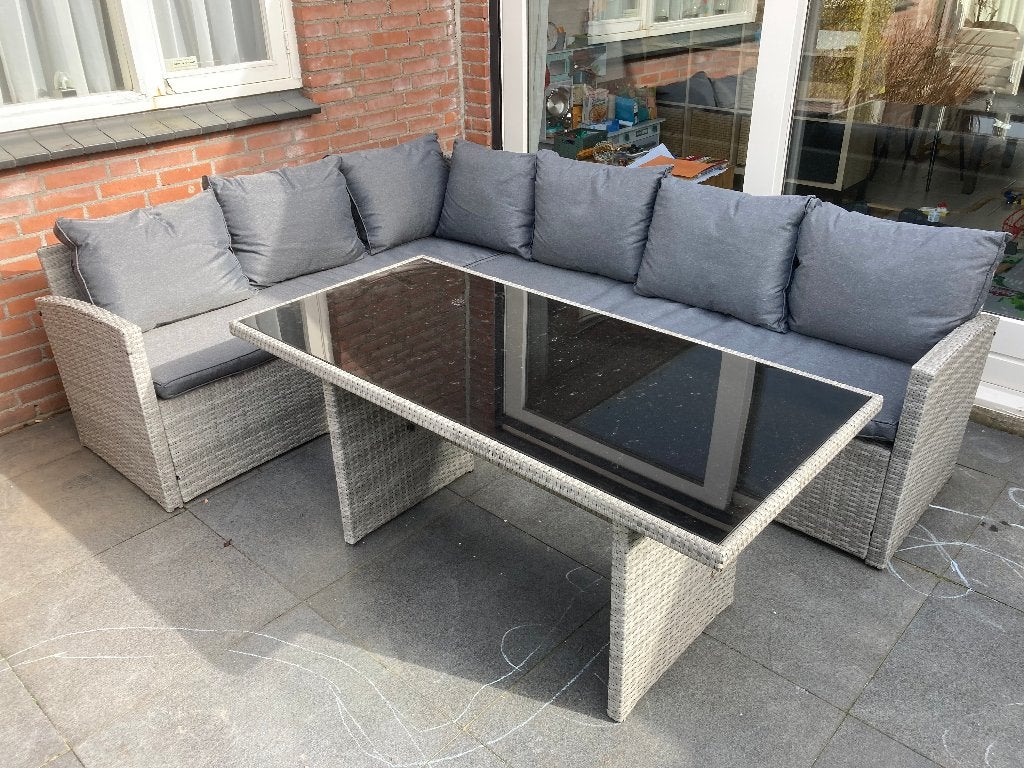Loungeset tuinset, Tuin en Terras, Ophalen, Kunststof, Gebruikt, Loungeset
