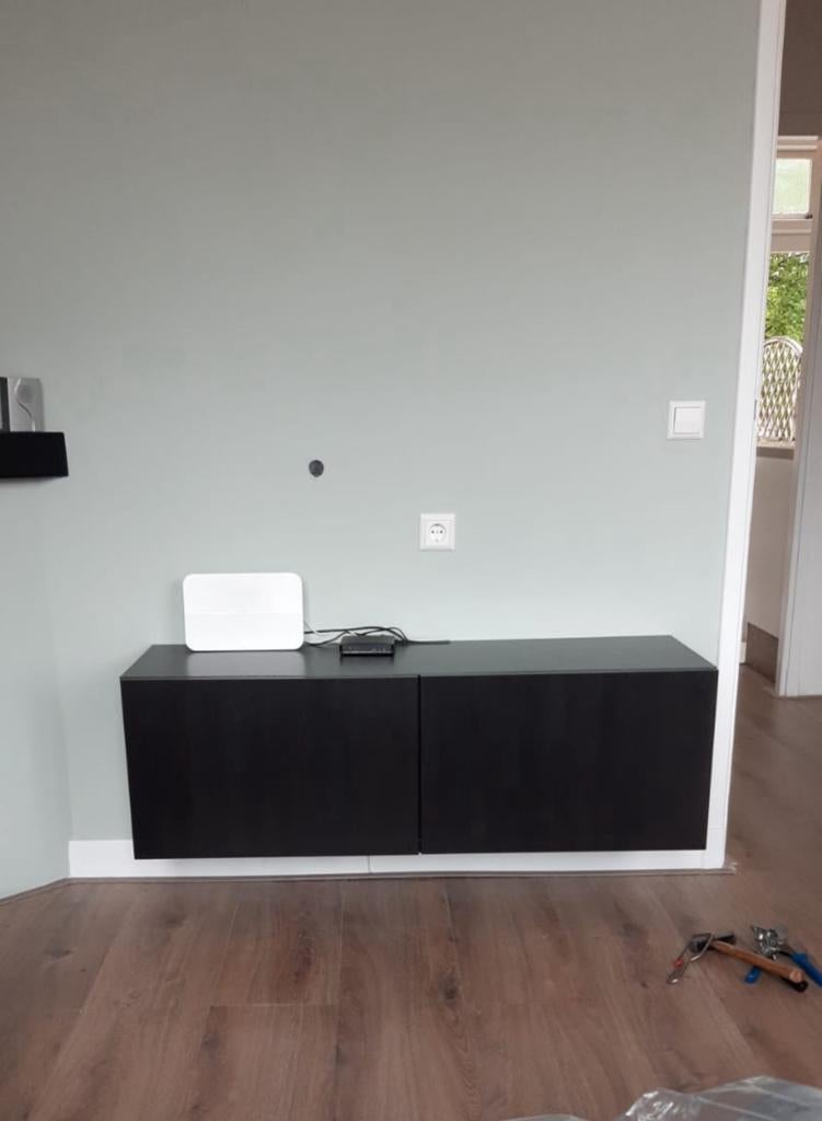 Ikea Bestå zwartbruin tv meubel met lades, Ophalen, 100 tot 150 cm, Zo goed als nieuw, Minder dan 100 cm