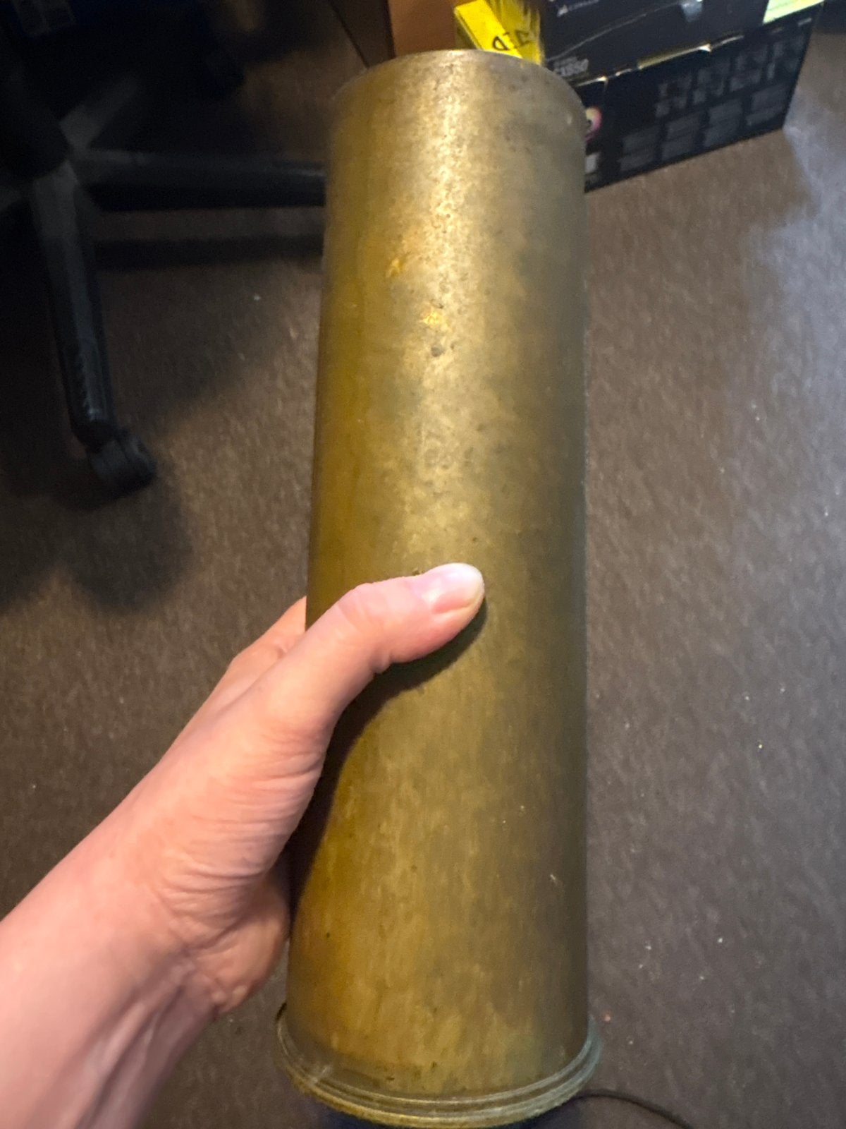 Antieke artillerie granaathuls uit 1917, Verzamelen, Ophalen of Verzenden, Overige soorten, Overige gebieden, Hulzen of Bodemvondsten