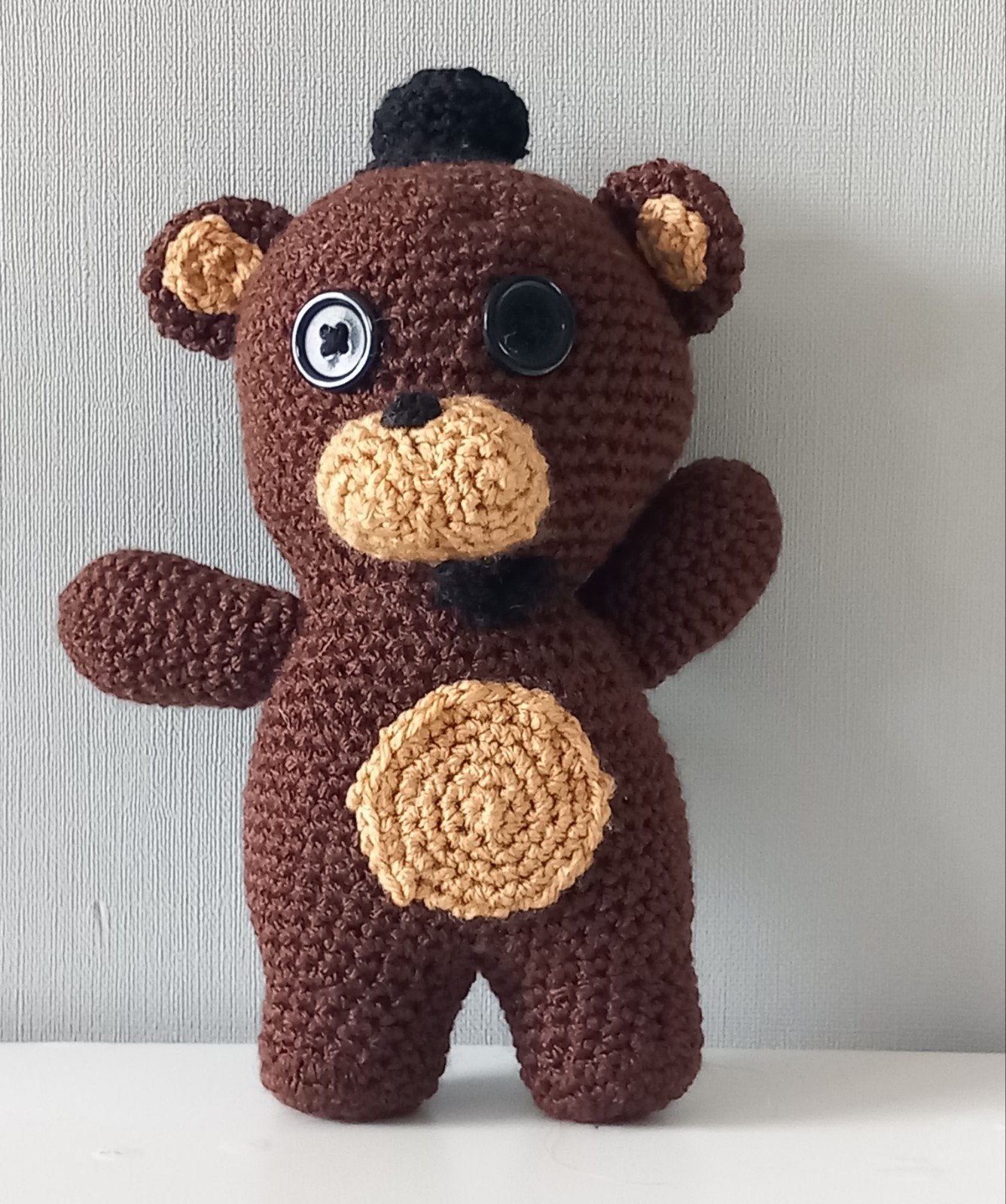 Gehaakte Freddy uit fnaf - Handgemaakt, Overige merken, Beer, Nieuw, Ophalen of Verzenden