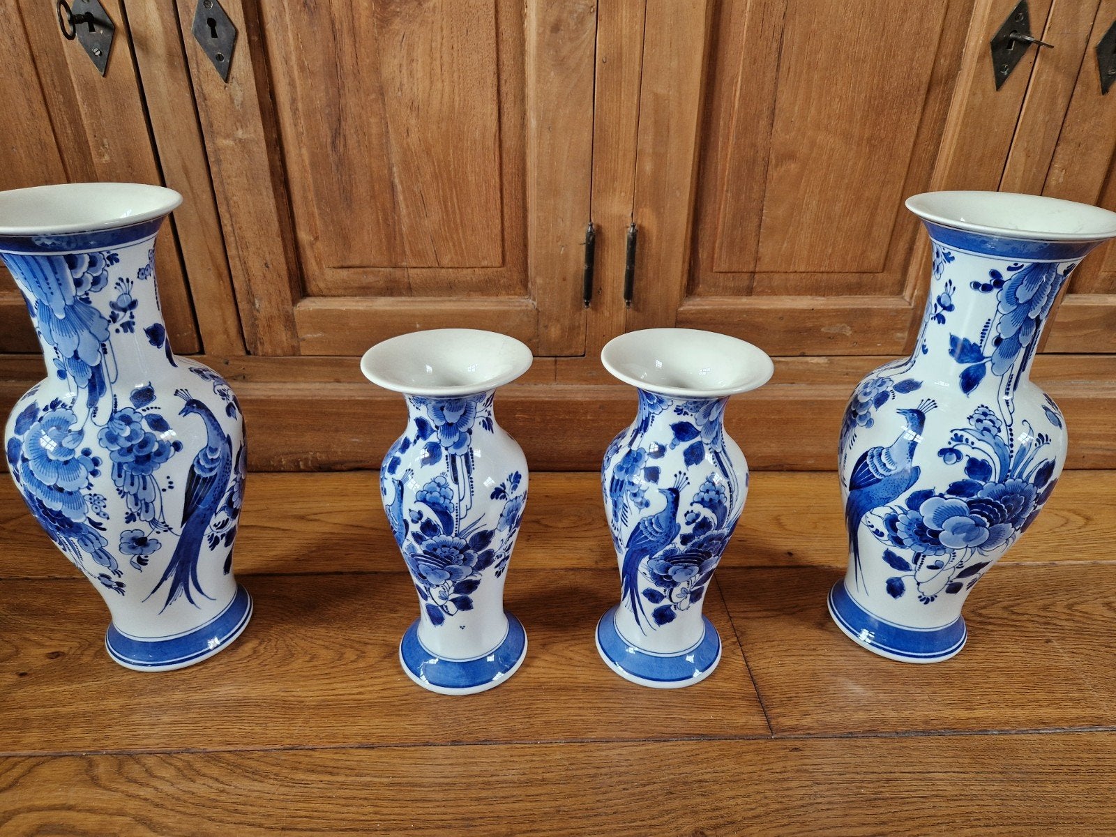 Set van 4 Royal Delft vazen - Delfts Blauw, Ophalen of Verzenden