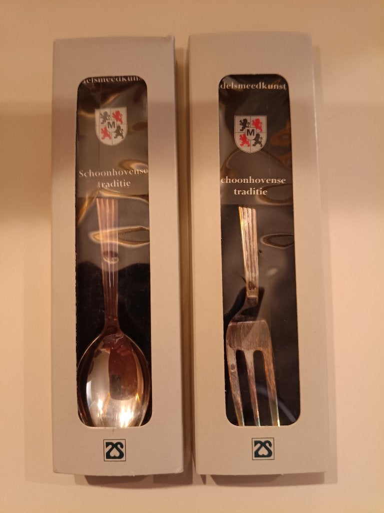 Schoonhovense verzilverd bestek in originele doosjes, Ophalen of Verzenden