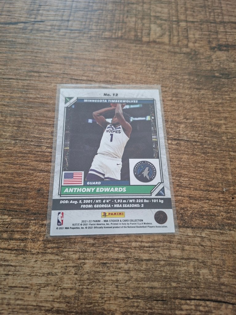 Panini nba 21 22 anthony edwards, Hobby en Vrije tijd, Stickers en Plaatjes, Ophalen of Verzenden, Zo goed als nieuw, Plaatje