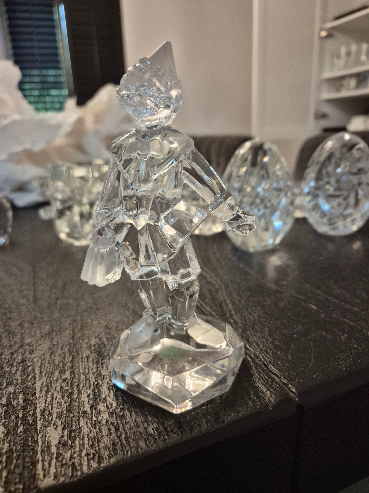 Kristallen Harlekijn Beeldje - Vintage Decoratie, Antiek en Kunst, Ophalen of Verzenden