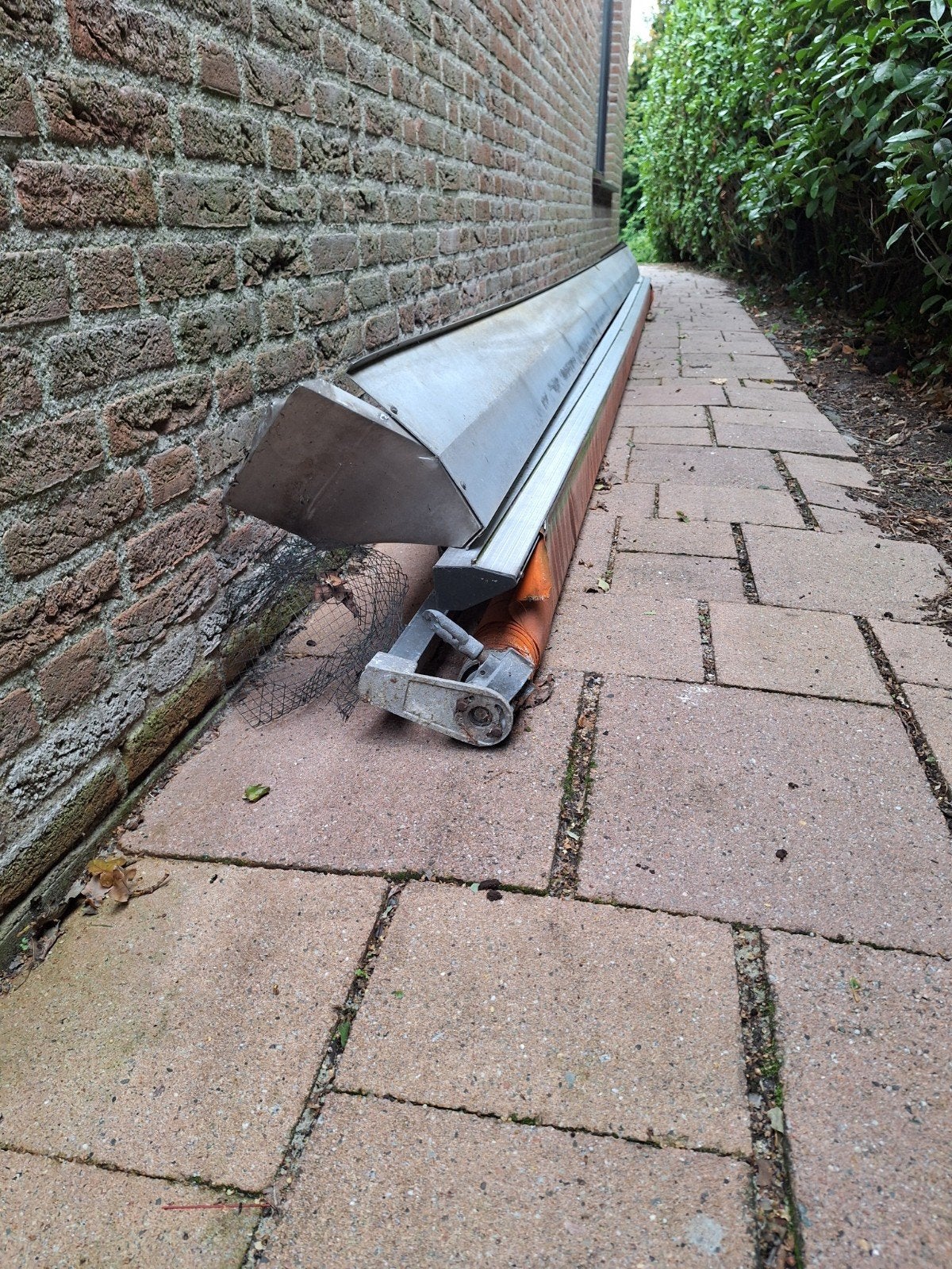 Zonwering 5 meter - gebruikt, Tuin en Terras, Ophalen, Gebruikt, Knikarmscherm