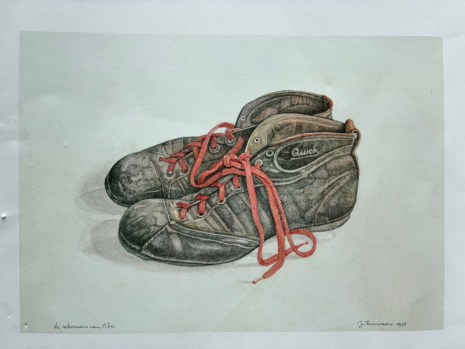 Jopie Huisman - De schoenen van Abe 1995, Ophalen of Verzenden, Schilderij, Aquarel, Gesigneerd