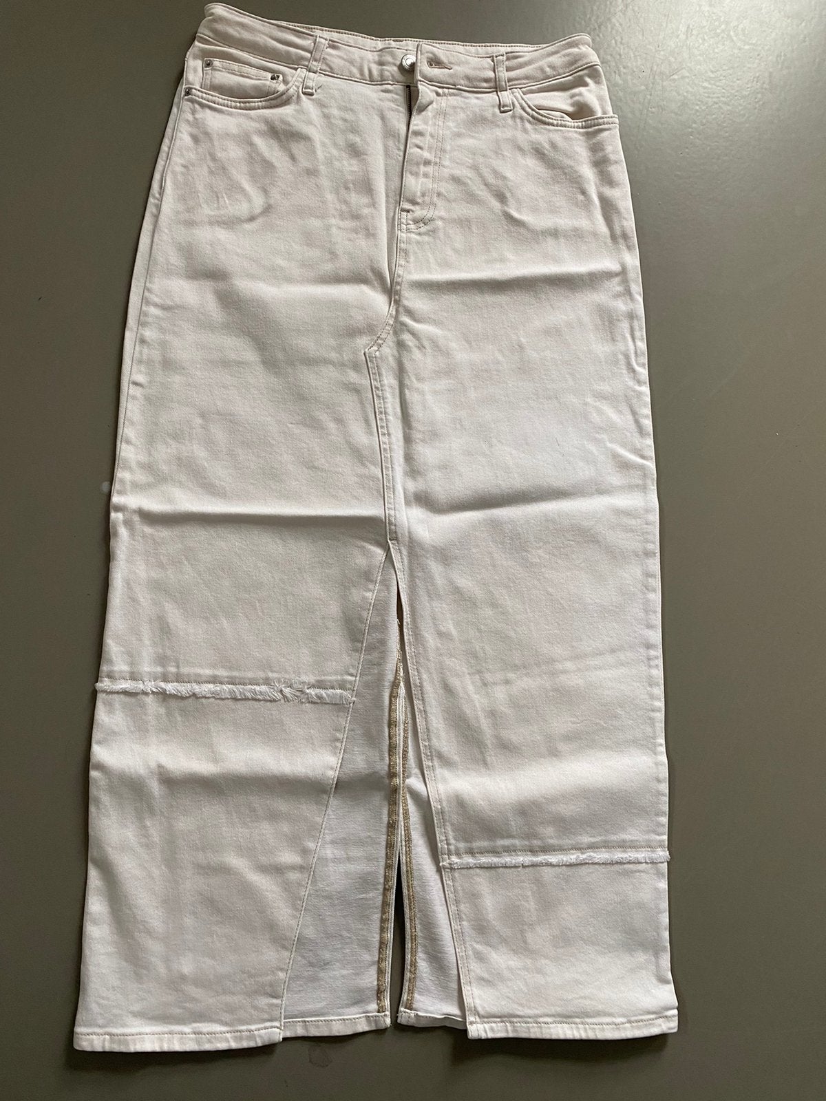 Summum Blue Daze off white rok, Kleding | Dames, Rokken, Zo goed als nieuw, Maat 38/40 (M), Blauw, Onder de knie, Ophalen of Verzenden