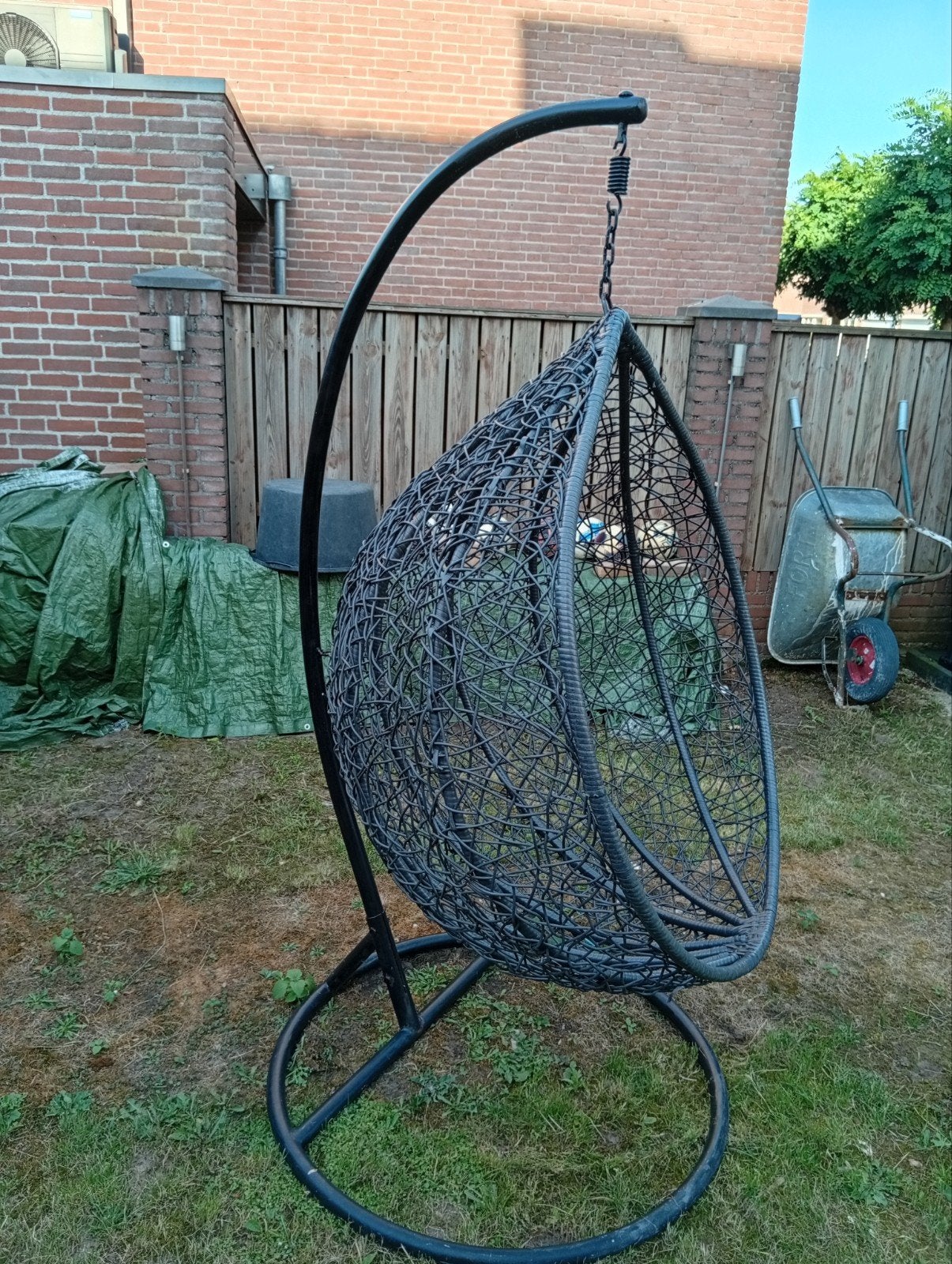 Comfortabele hangstoel voor buiten, Tuin en Terras, Ophalen, Gebruikt, Loungeset, Wicker
