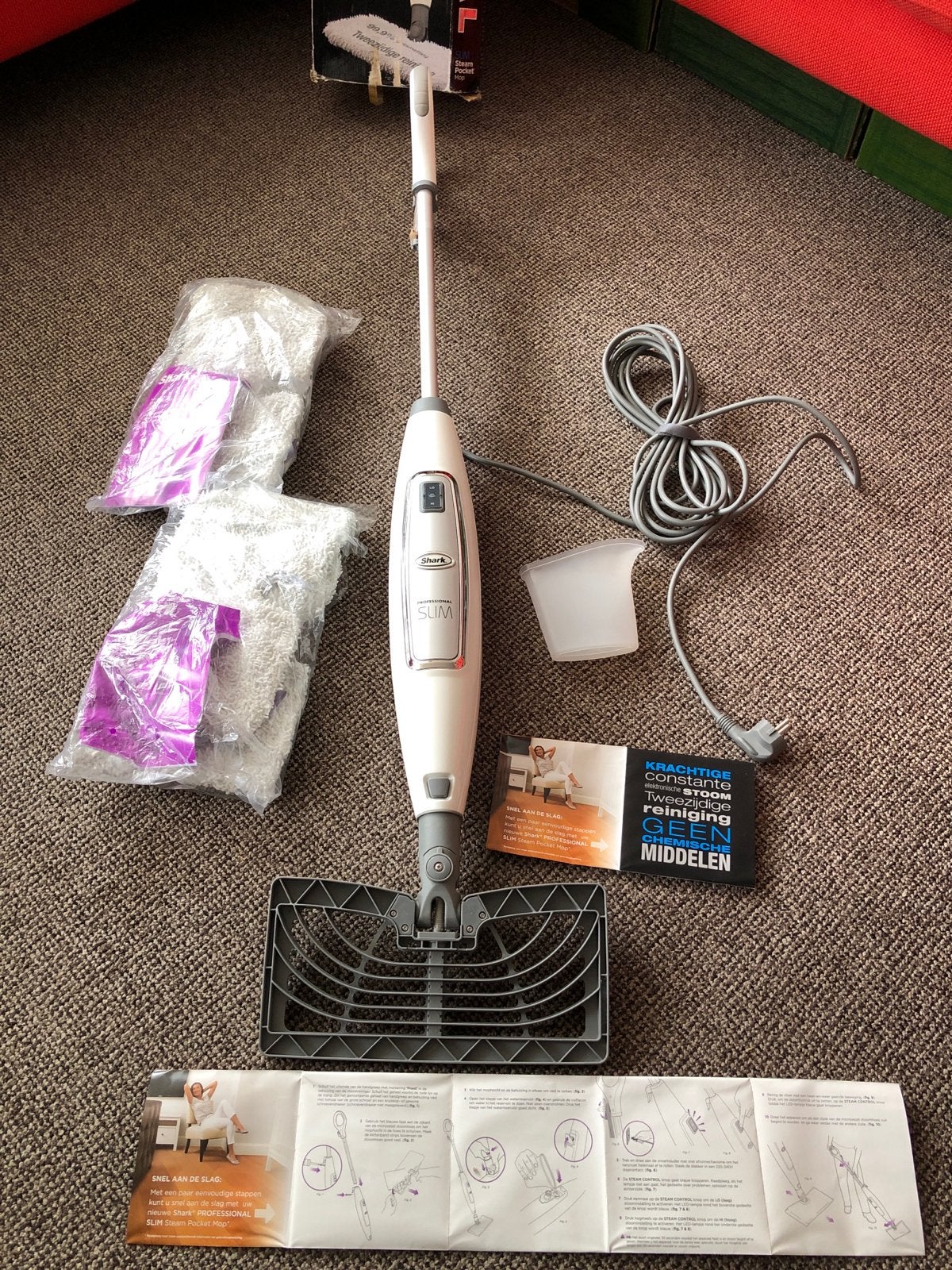 Nieuwe Shark Slim Steam Pocket Mop (stoomreiniger)+4 dweilen, Ophalen of Verzenden, Nieuw