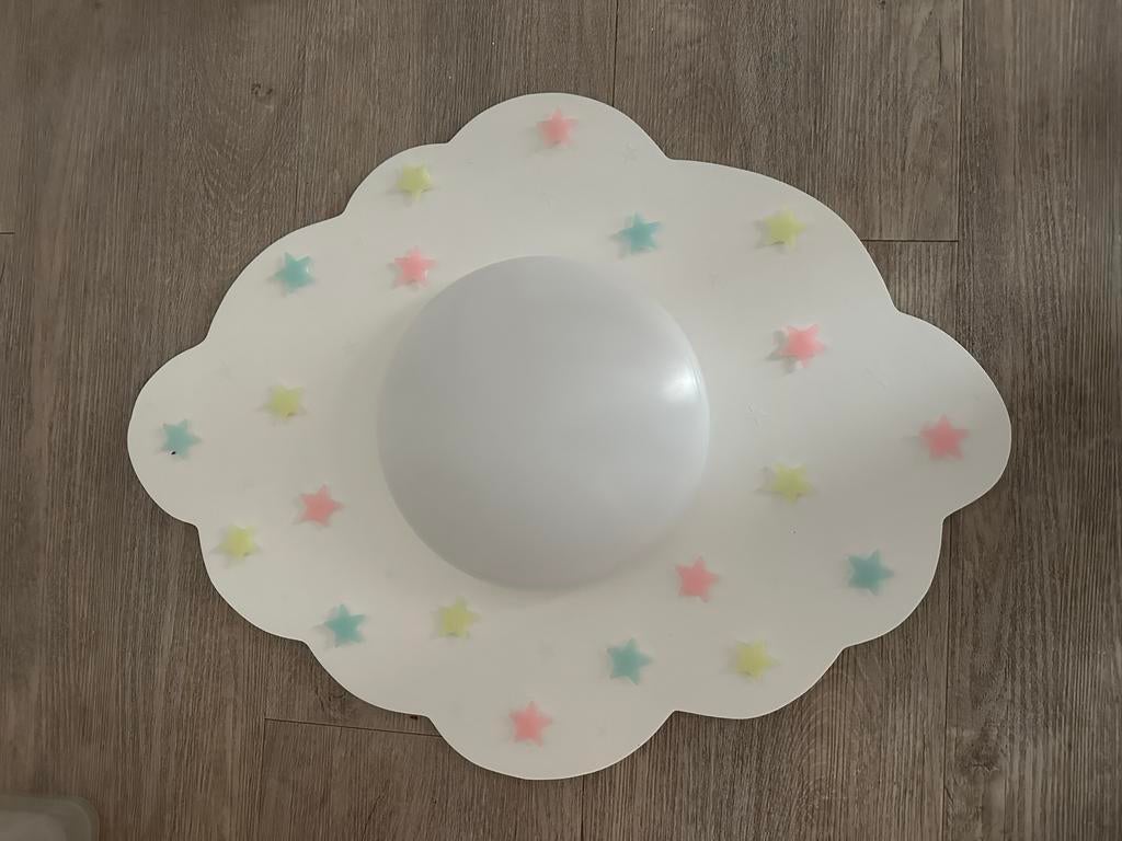 Funnylight Plafondlamp Kinderkamer LED Wit Wolk Sterren, Ophalen, Zo goed als nieuw, Hout