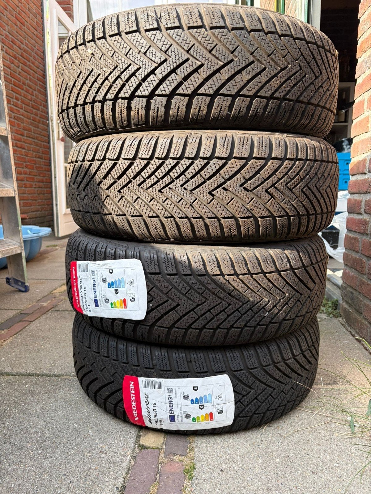 Vredestein Wintrac 195/55 R16 87H Winterbanden, Ophalen, Gebruikt, 16 inch, Winterbanden