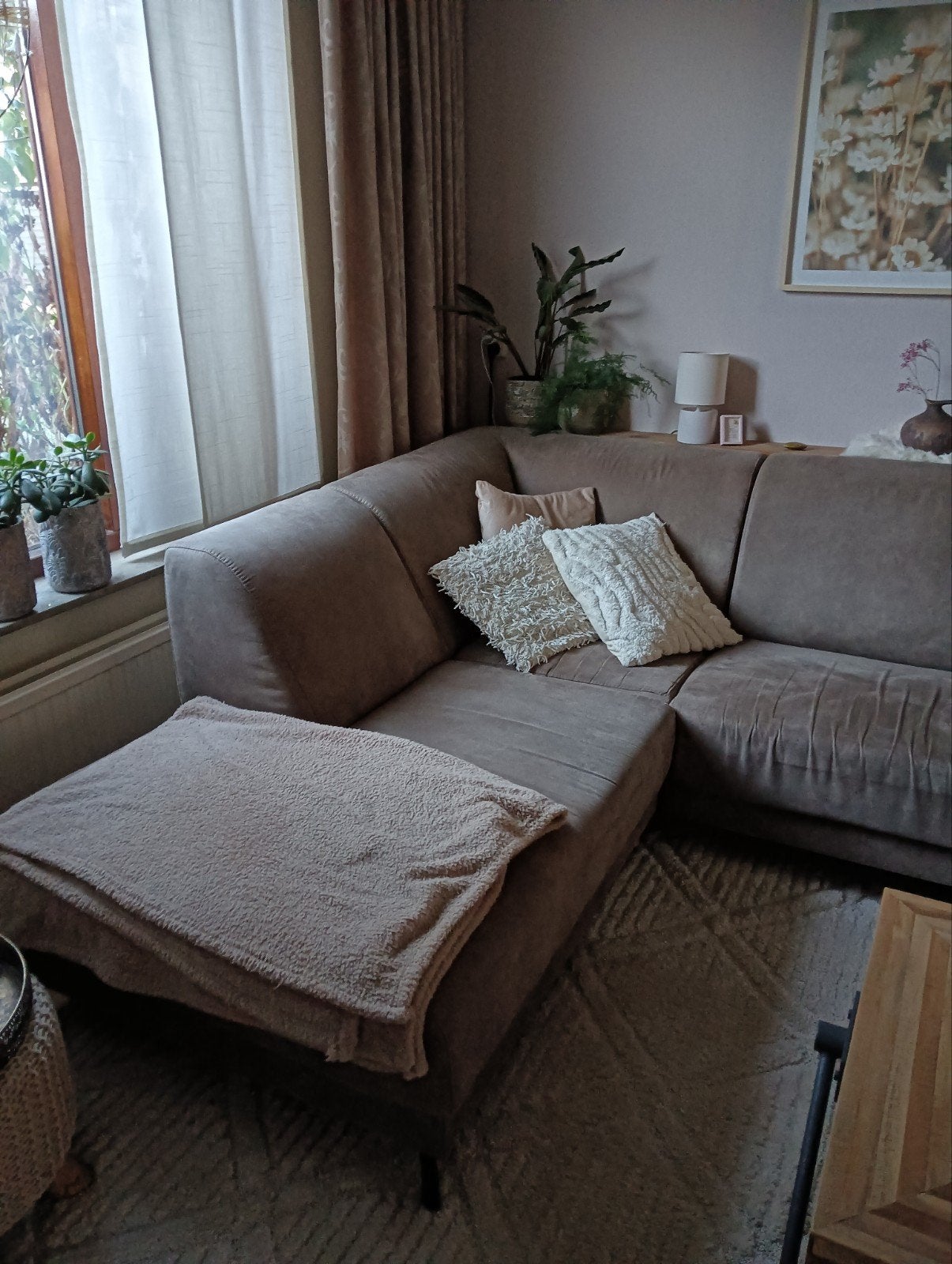 Comfortabele hoekbank - Ruim en stijlvol, Huis en Inrichting, Ophalen, Modern, Comfortabel, Gebruikt, 100 tot 125 cm