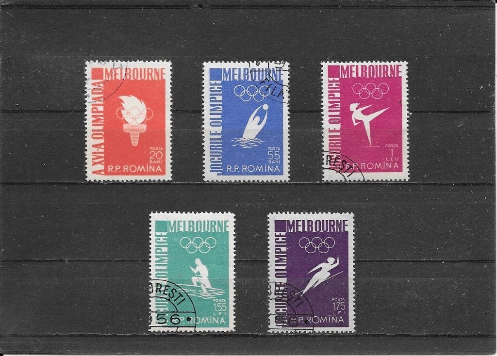 Roemenië Olympische spelen Melbourne, Ophalen of Verzenden, Overige landen, Gestempeld