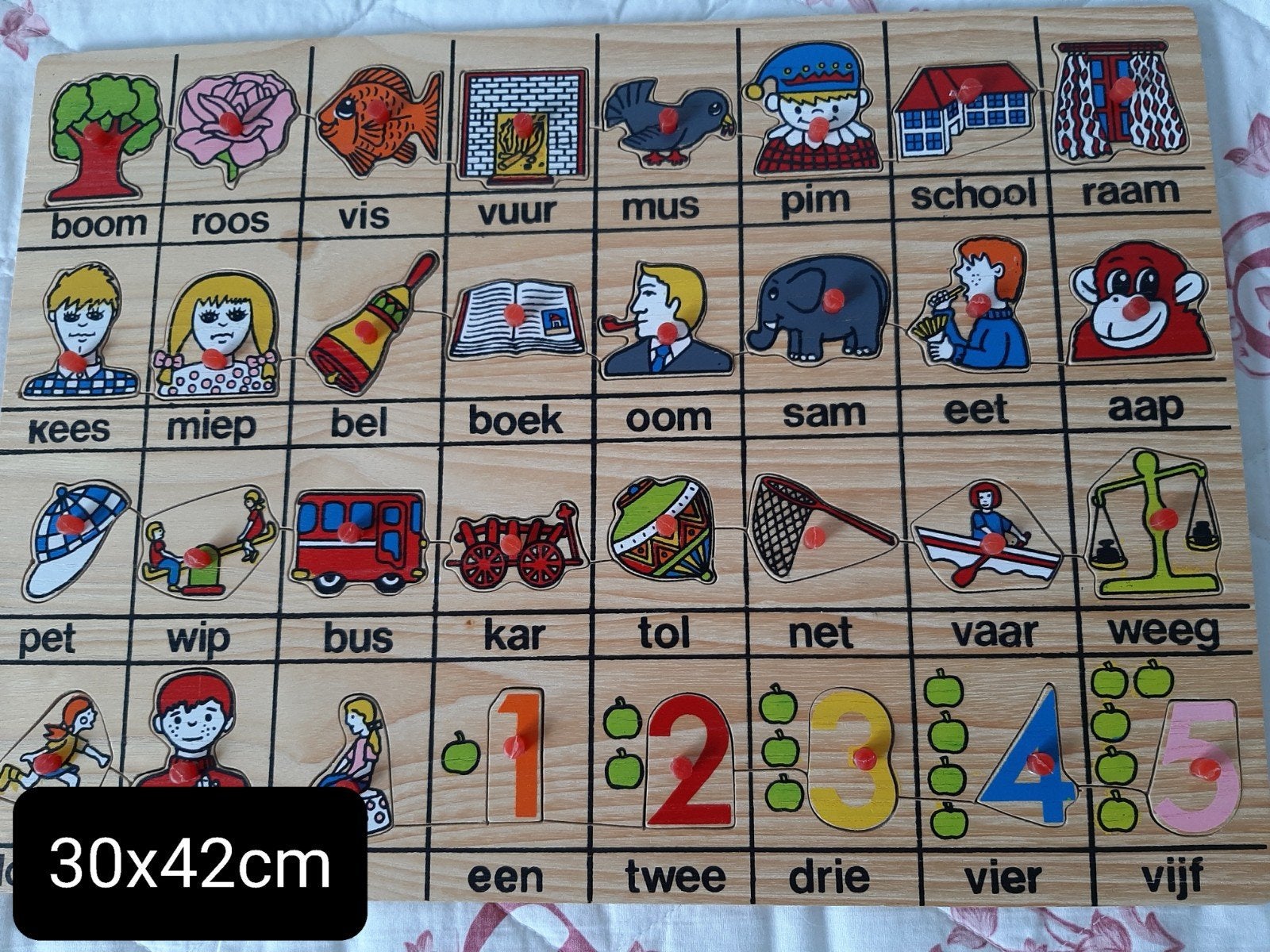 Houten knoppuzzel Educatief Spelen GRATIS, Ophalen, Gebruikt, Taal en Lezen