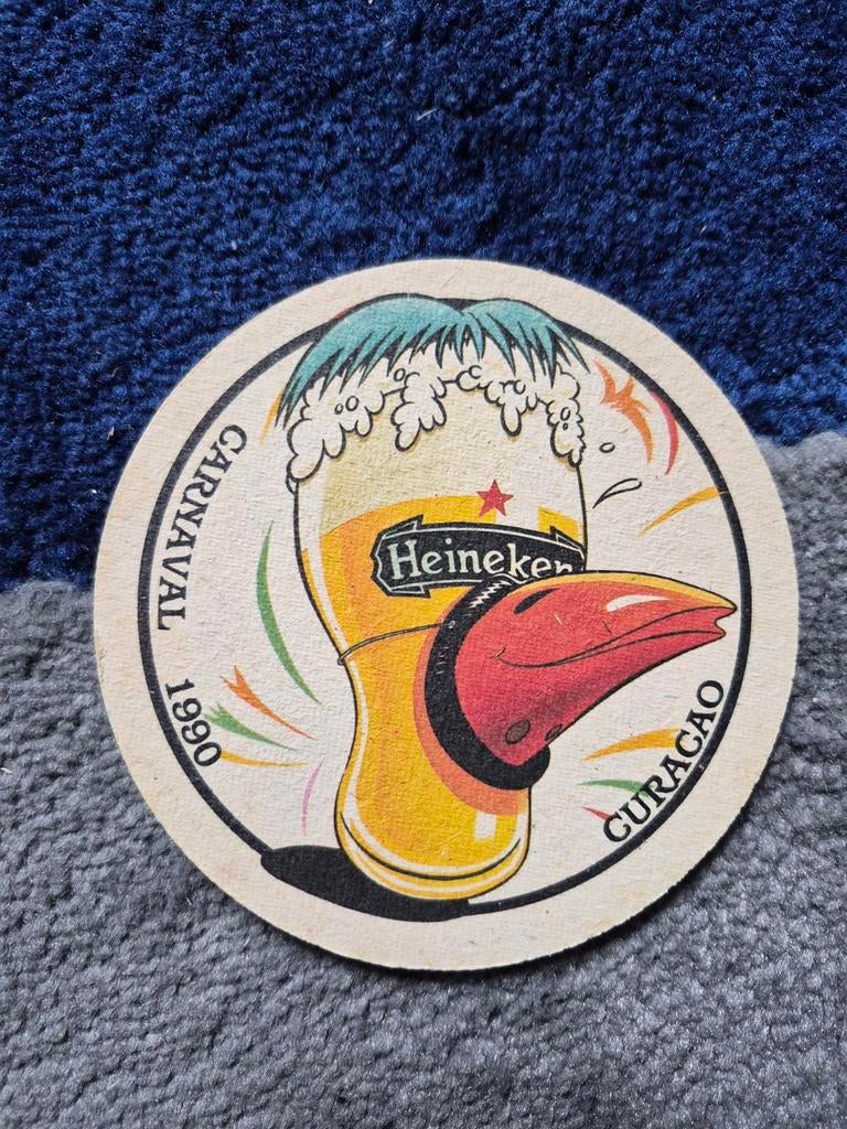 3 Carnaval bierviltjes Heineken Aruba Curaçao 1990, Ophalen of Verzenden