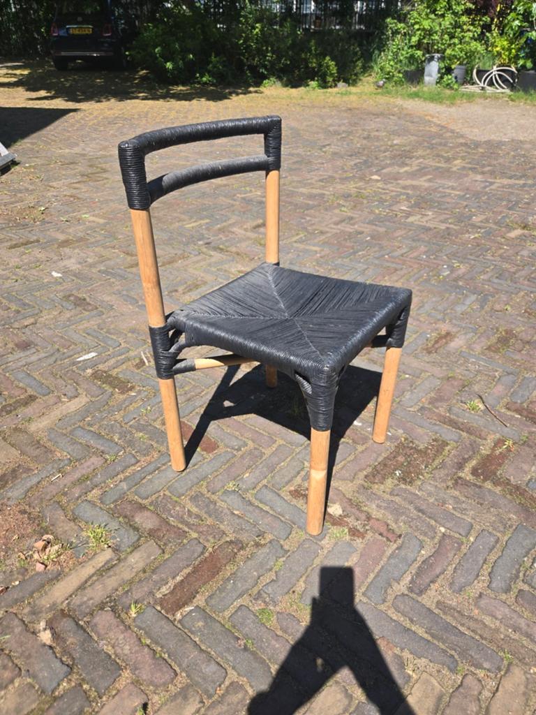 IKEA Vikigt Bamboe Rotan Eetkamerstoel - Nike Karlsson, Huis en Inrichting, Stoelen, Ophalen, Gebruikt, Scandinavisch, Natuurlijk, Modern