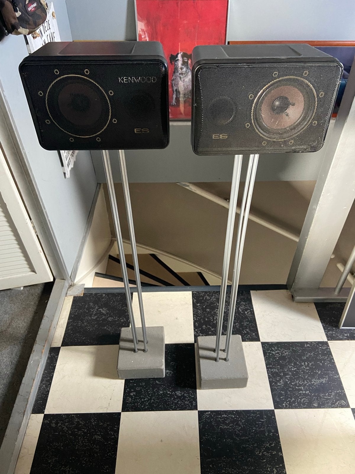 Kenwood ES Speakers met standaarden - Vintage geluid, Audio, Tv en Foto, Luidsprekers, Stereo speakers, Gebruikt, Inclusief standaarden