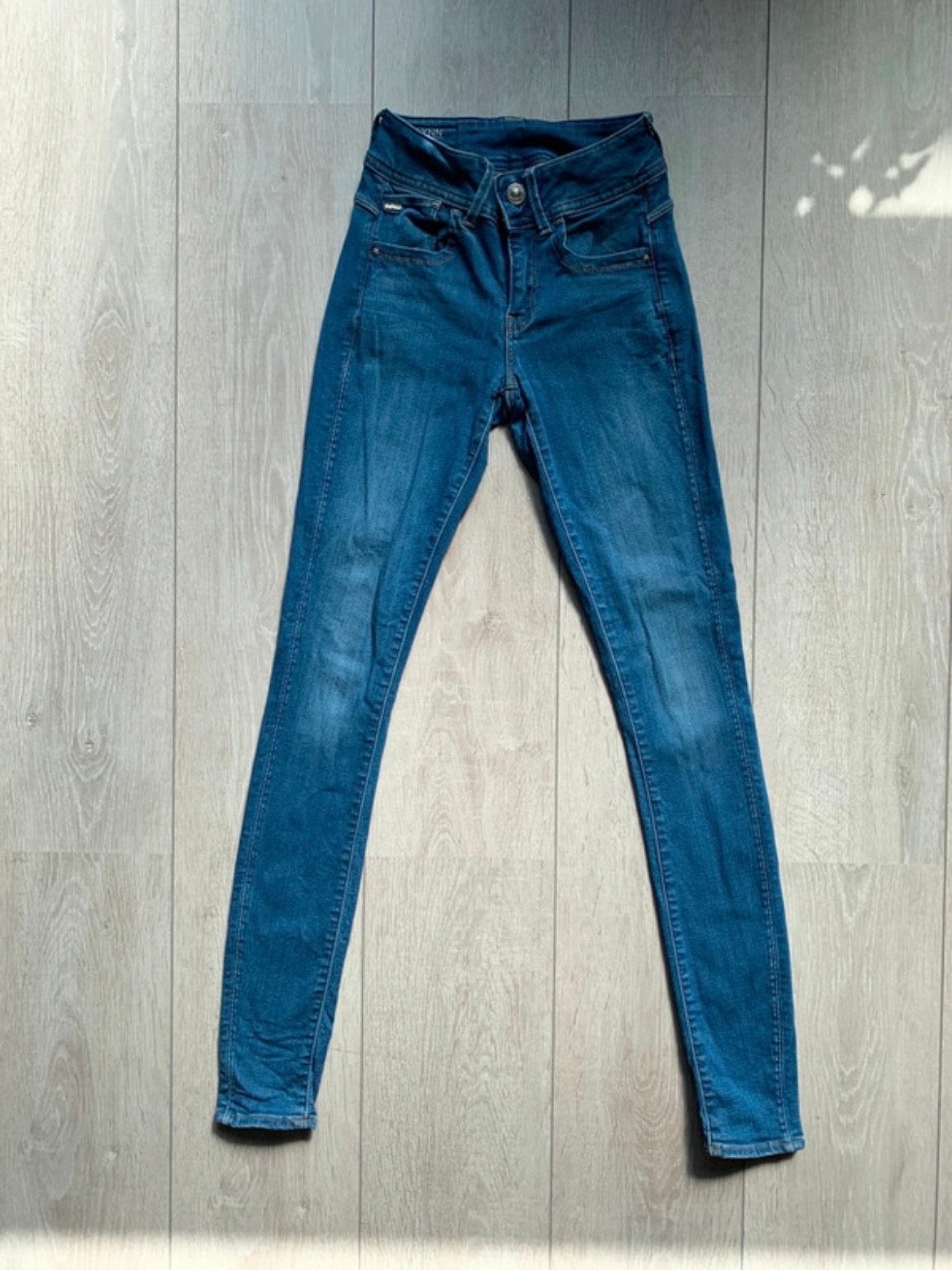 G-Star RAW Lynn Mid Skinny Jeans - W24 L32, Ophalen of Verzenden, Gedragen, Blauw, Overige jeansmaten