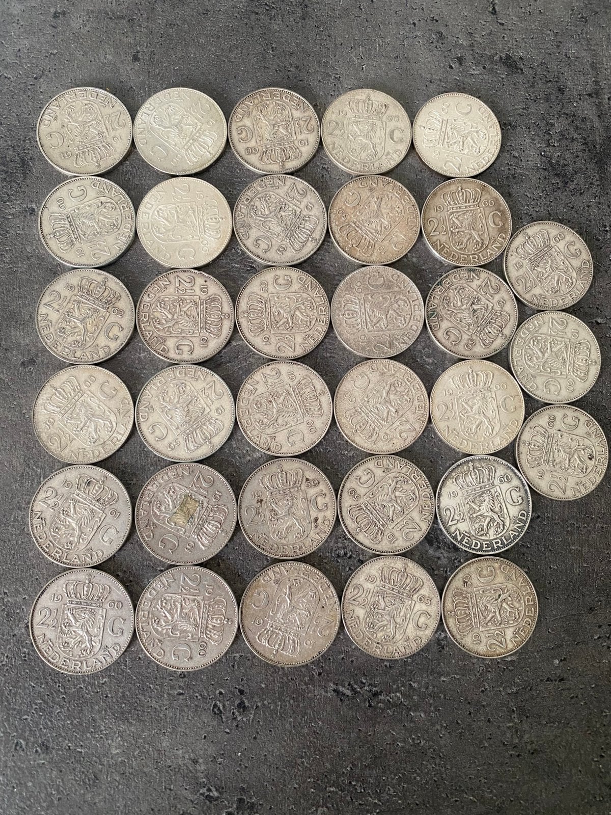 Zilveren rijksdaalders, Postzegels en Munten, Munten | Nederland, Ophalen of Verzenden, Koningin Juliana, 2½ gulden
