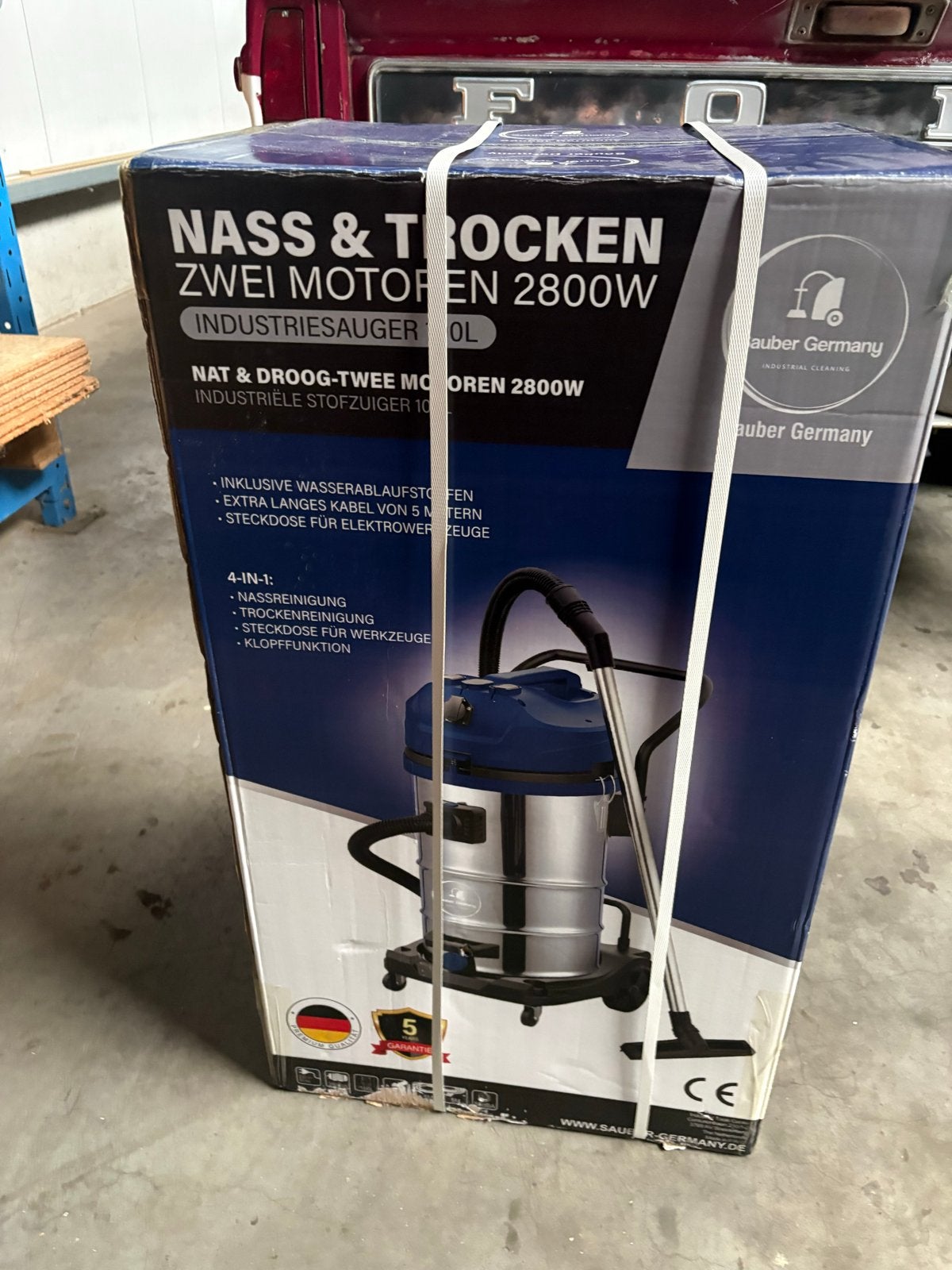 Nass & Trocken Industriële Stofzuiger 2800W 100L, Nieuw, Ophalen of Verzenden, Industriële stofzuiger, 2000 watt of meer