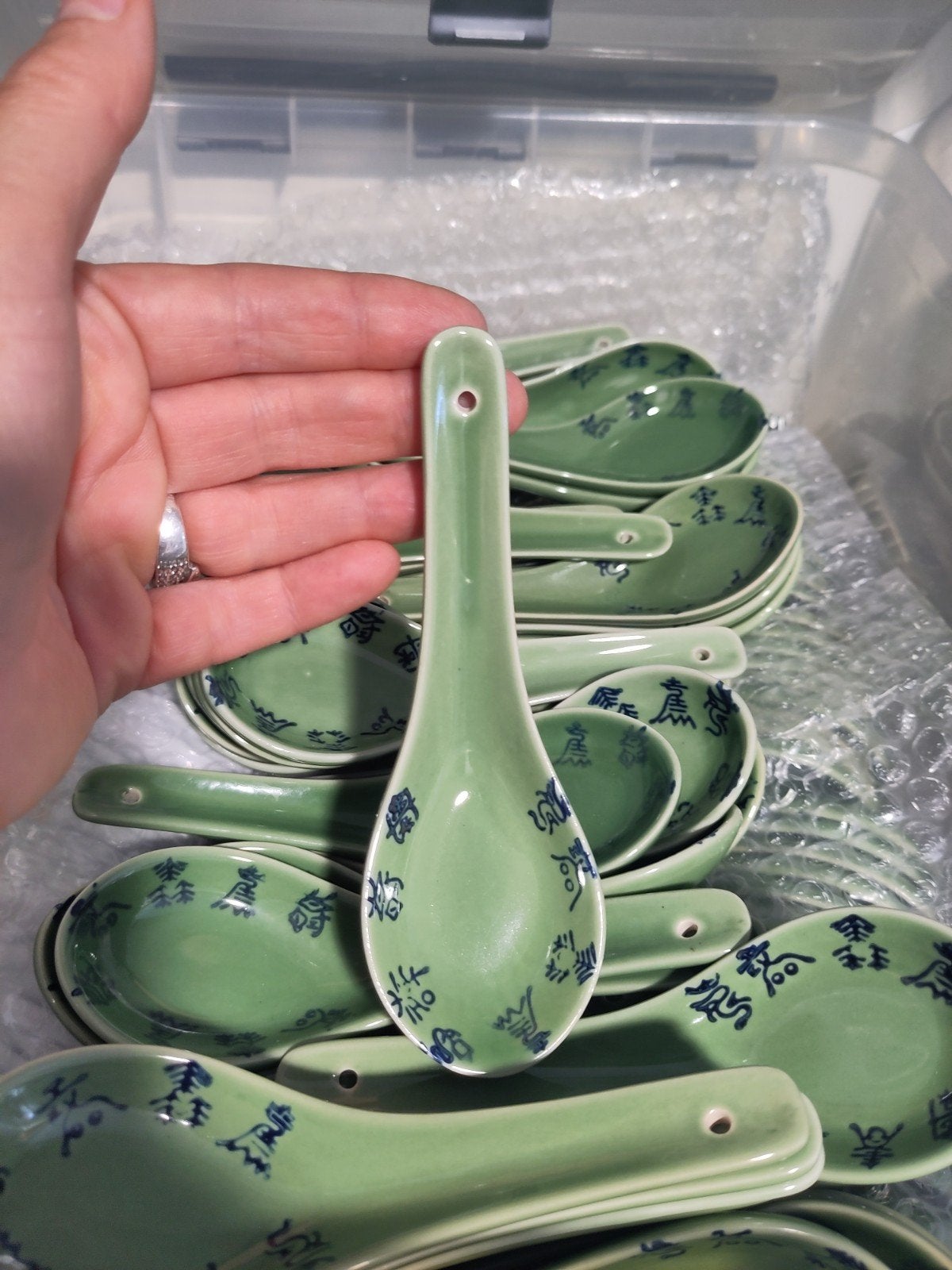 Chinese lepels groen. 80 stuks, Ophalen of Verzenden, Overige stijlen, Kop(pen) en/of Schotel(s)