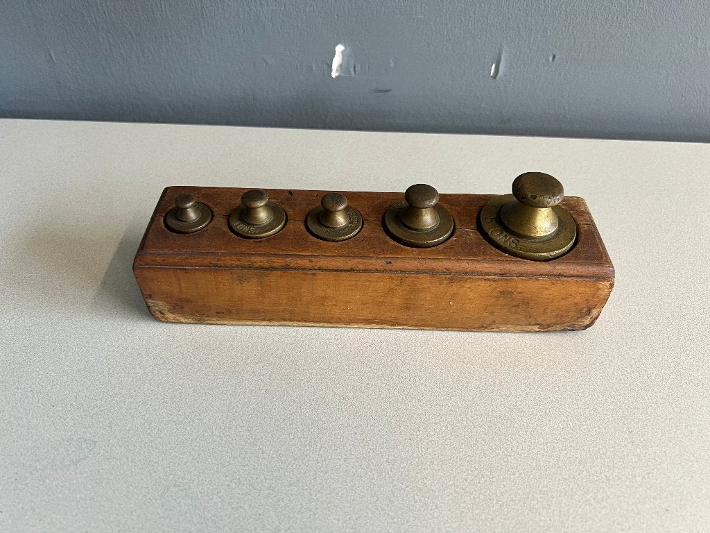 Antieke Messing gewichten set, Ophalen of Verzenden