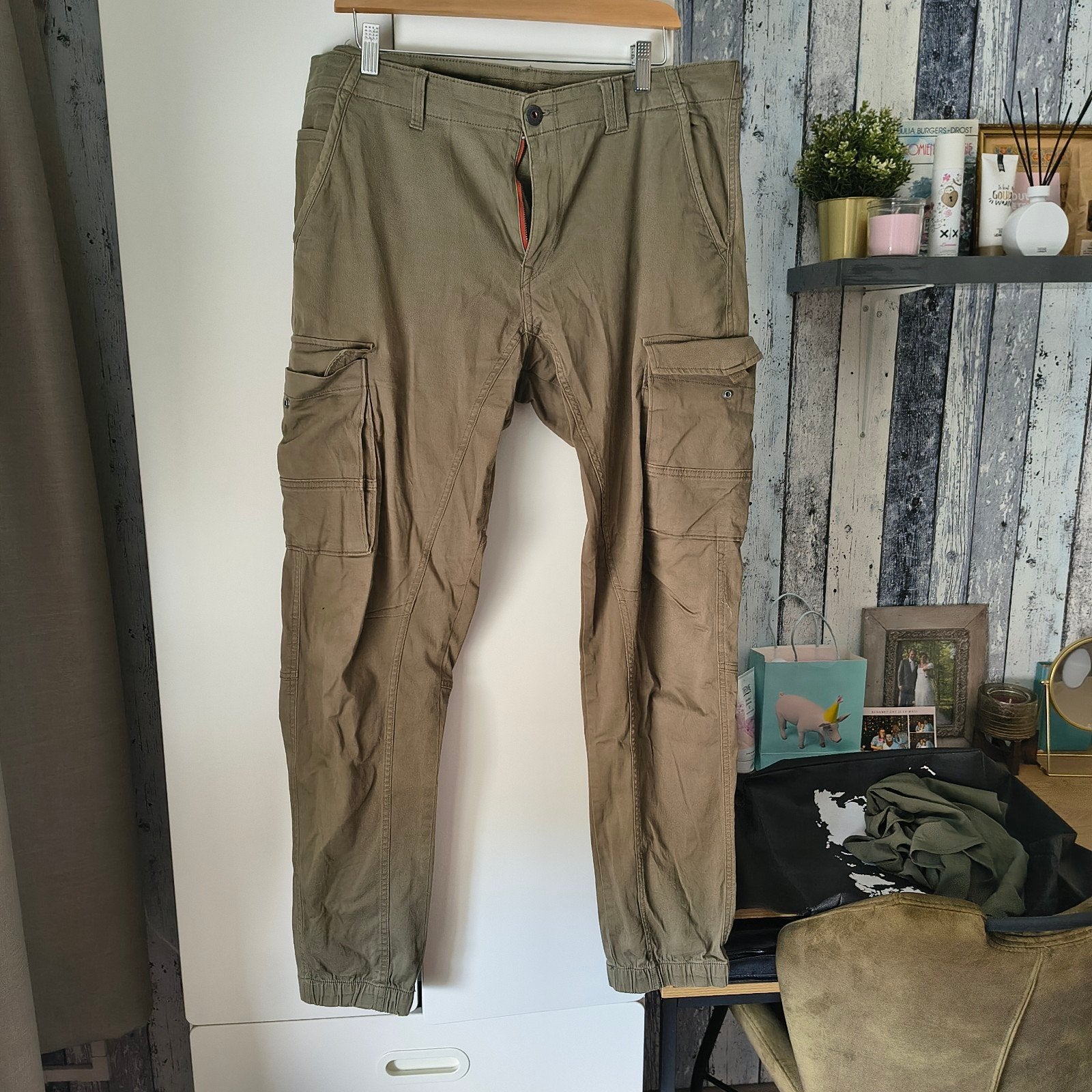 Jack & Jones Cargo Broek - Maat 36/36, Ophalen of Verzenden, Gedragen, Overige maten, Groen