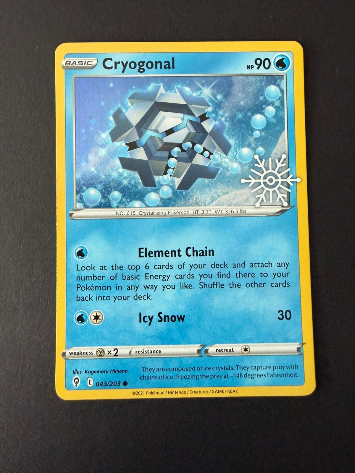Evolving Skies 043/203 Cryogonal stamped H.C. 2023, Ophalen of Verzenden, Zo goed als nieuw, Losse kaart