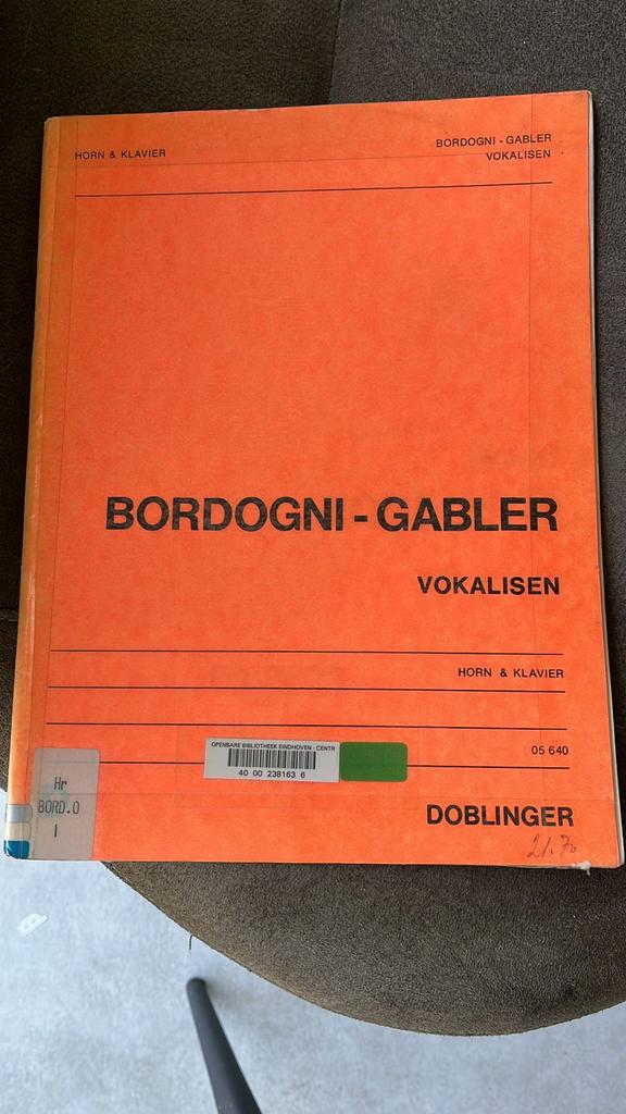 Bordogni-Gabler Vokalisen voor Hoorn & Klavier, Gebruikt, Klassiek, Ophalen of Verzenden, Artiest of Componist