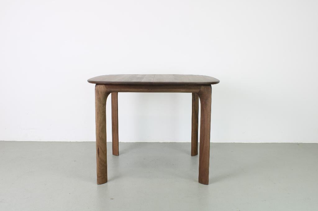 Artisan Fin uitschuiftafel vierkant, 100 cm + 45 cm, walnoot, Ophalen, 50 tot 100 cm, Vierkant, Nieuw