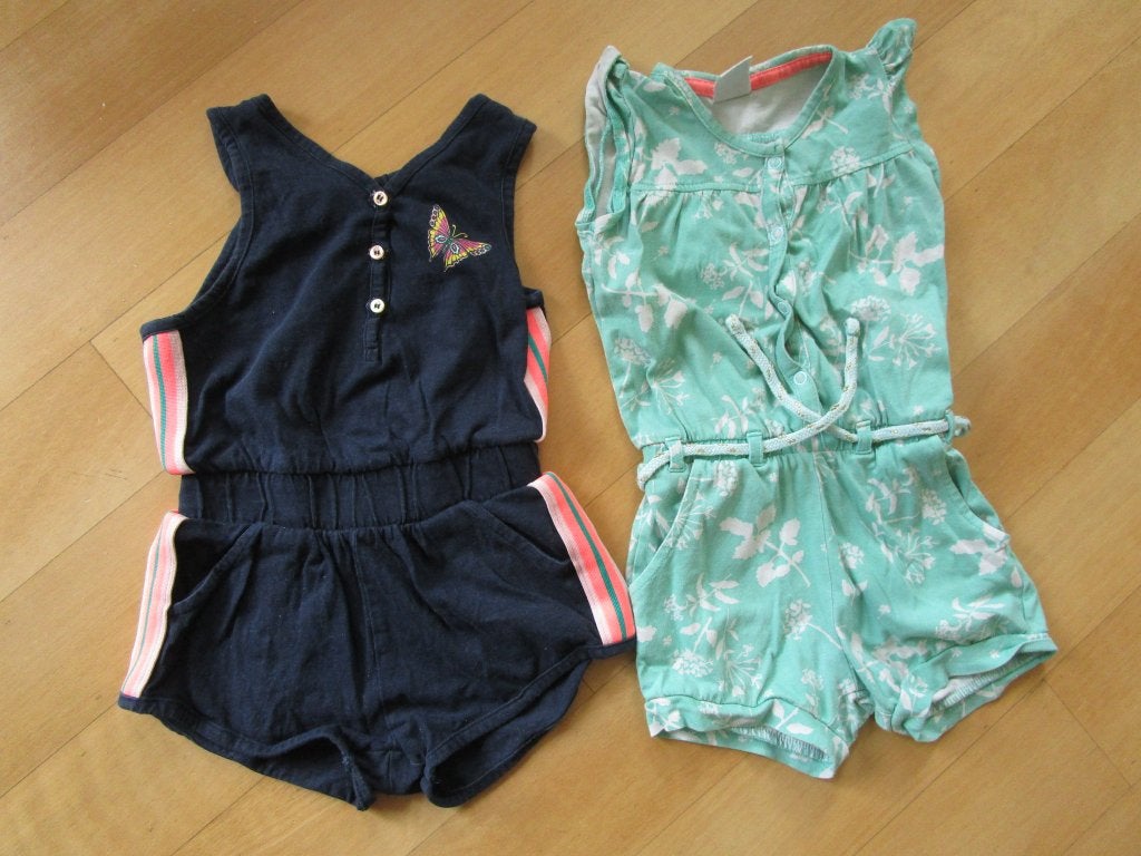 Hema maat 86 - twee zomer jumpsuits, Broekje, Meisje, Ophalen of Verzenden, Zo goed als nieuw