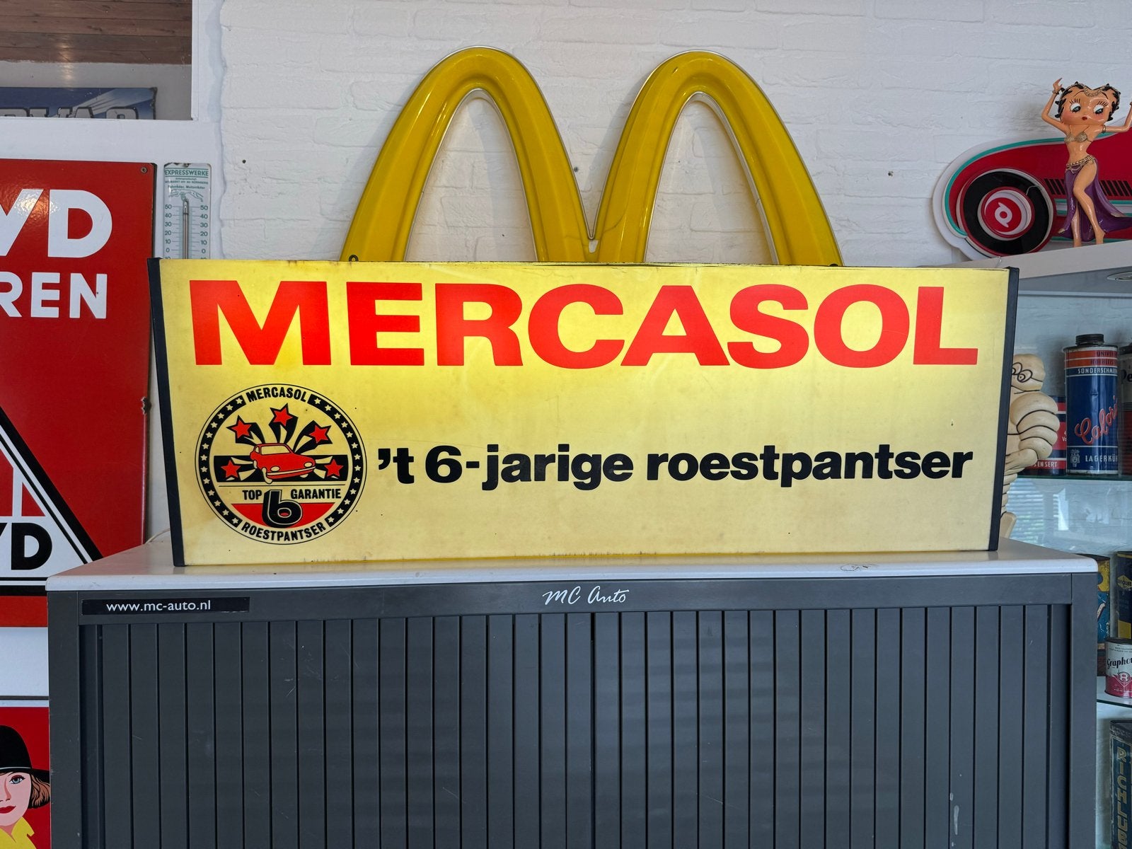 Vintage Mercasol Lichtbak - 't 6-jarige roestpantser, Ophalen, Gebruikt, Lichtbak of (neon) lamp