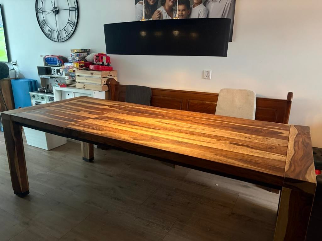 Uitschuifbare eettafel, Ophalen, Gebruikt, 50 tot 100 cm, Vijf personen of meer