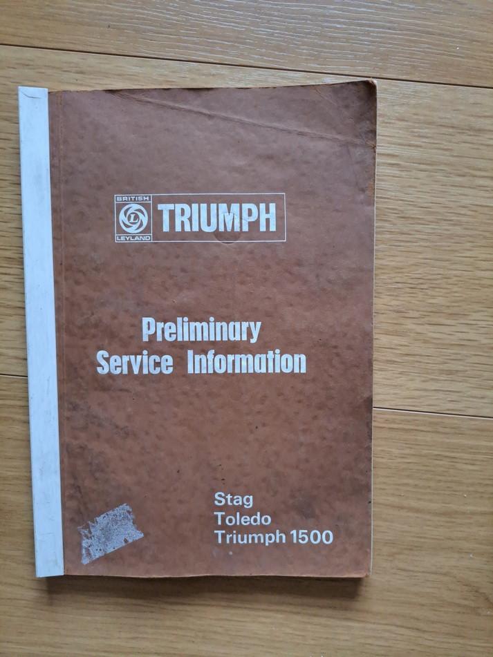 Triumph Stag Toledo en 1500 werkplaatshandboek, Ophalen