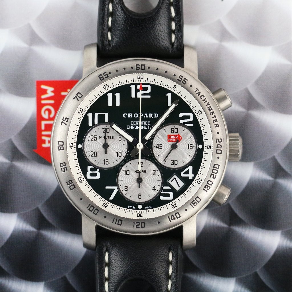 Chopard Mille Miglia Titanium 40 (Zeer goed/ 2004), Overige merken, Overige materialen, Leer, Polshorloge