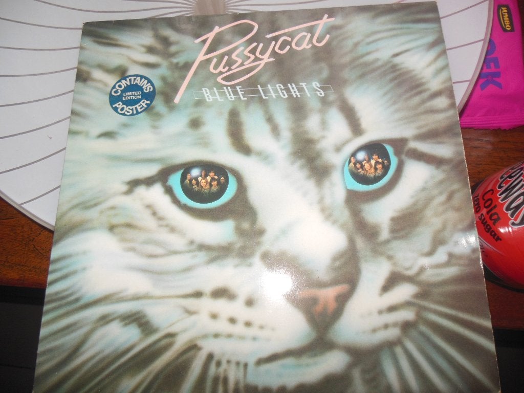 lp pussycat blue light vinyl record album + poster, LP, Gebruikt, Pop, Ophalen of Verzenden