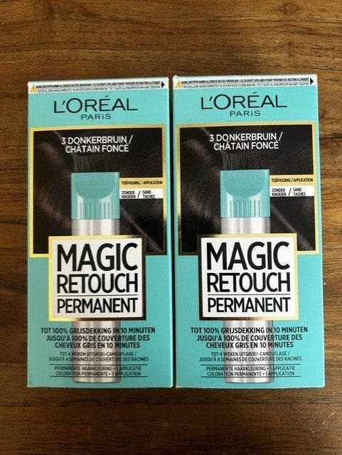 L'Oréal Magic Retouch permanent donkerbruin + gratis spray, Ophalen of Verzenden, Nieuw, Overige typen