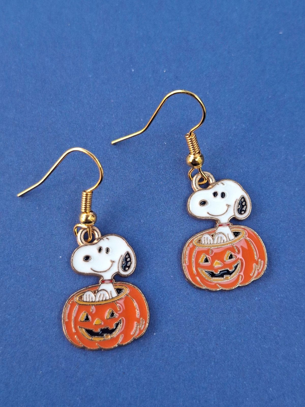 Oorbellen Snoopy pompoen herfst, Ophalen of Verzenden, Nieuw, Overige materialen, Hangers