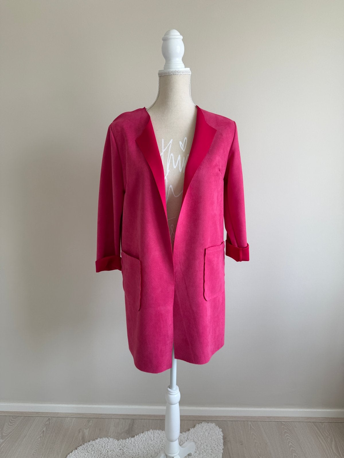 Fuchsia Roze Elegant Veelzijdig Jasje met Steekzakken, Ophalen of Verzenden, Zo goed als nieuw, Maat 38/40 (M), Roze
