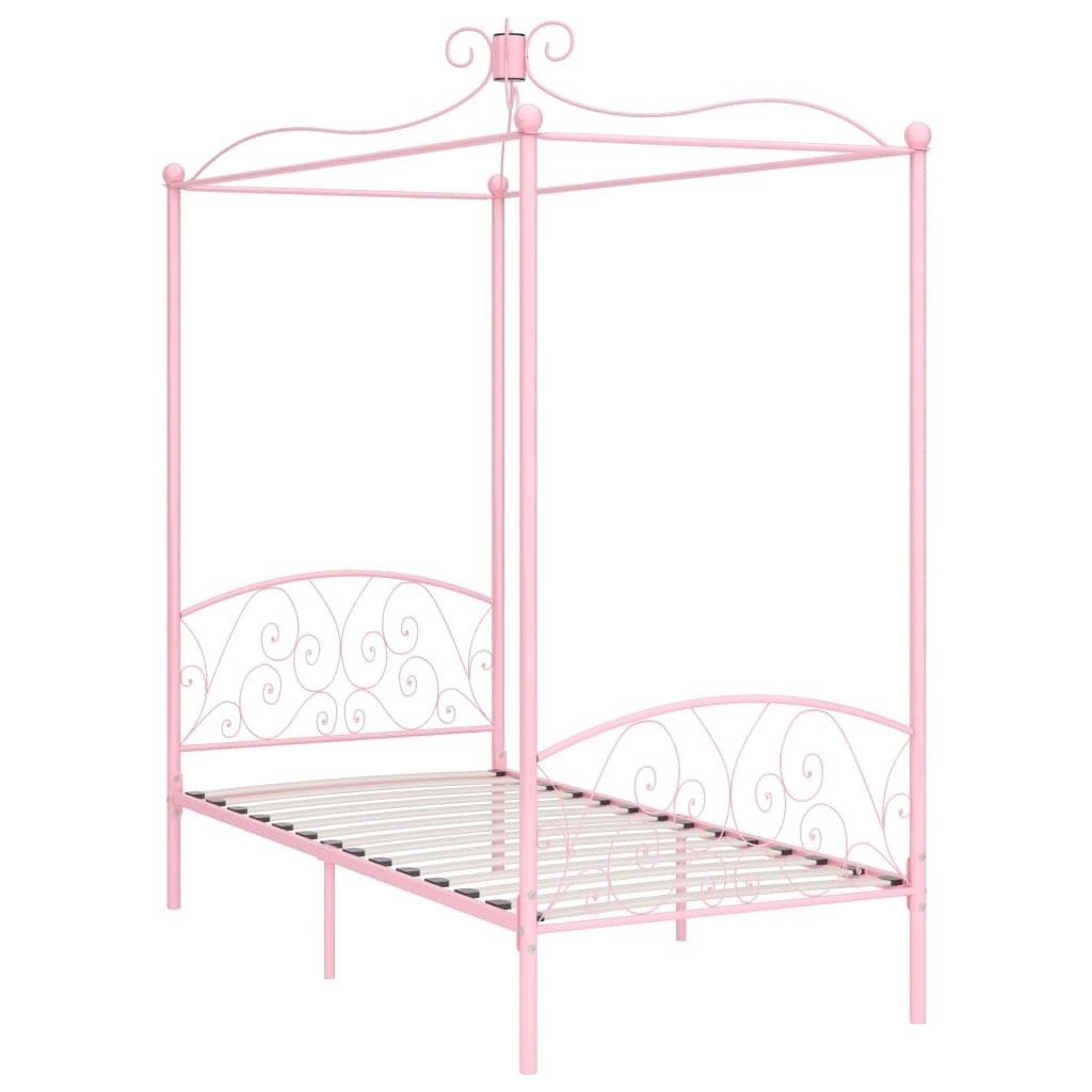 NIEUW IN DOOS roze metalen hemelbed kinderkamer, Ophalen, 100 cm, 210 cm, Nieuw